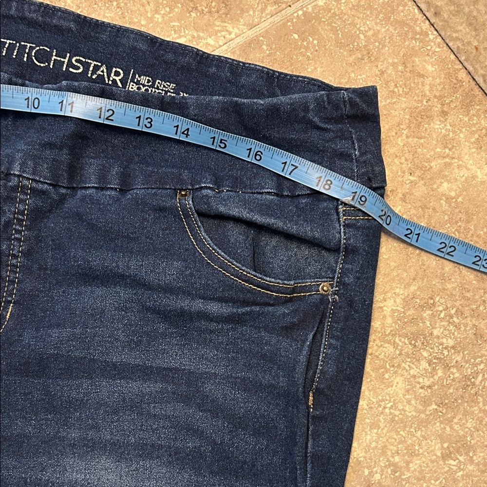 Women's Dark Blue Jeans StitchStar Mid Rise Bootcut 2x - Picture 3 of 8